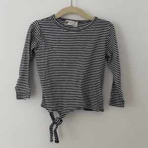 Monica + Andy Striped Black and White Kids Long Sleeve Shirt 2T